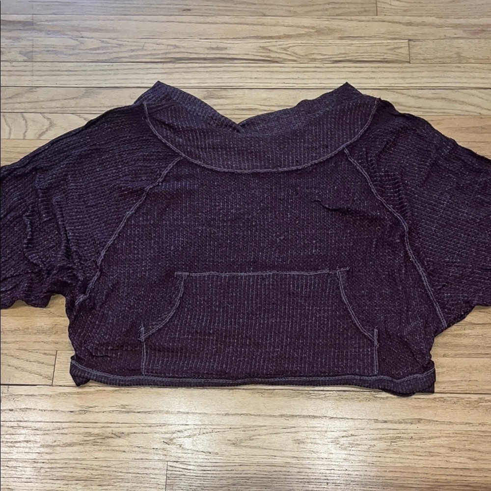 We The Free Sexy Purple Knit Cropped Sweater